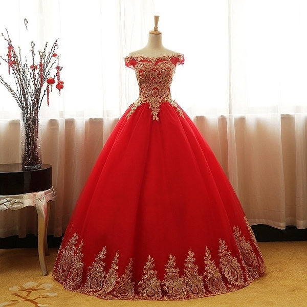 Sexy Red Puffy Ball Gown Quinceanera ...
